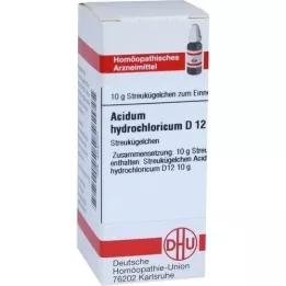 ACIDUM HYDROCHLORICUM D 12 rutuliukų, 10 g