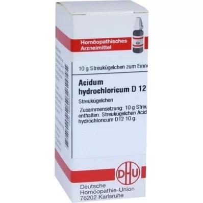 ACIDUM HYDROCHLORICUM D 12 rutuliukų, 10 g