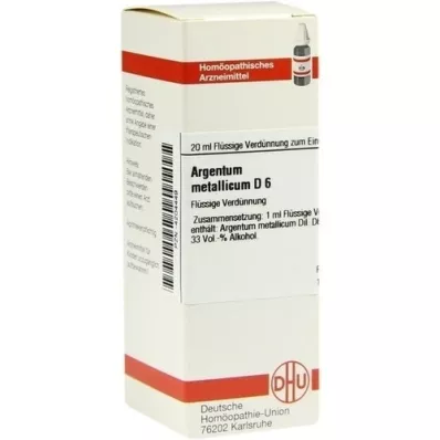 ARGENTUM METALLICUM D 6 skiedinys, 20 ml
