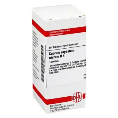 CUPRUM OXYDATUM nigrum D 4 tabletės, 80 vnt