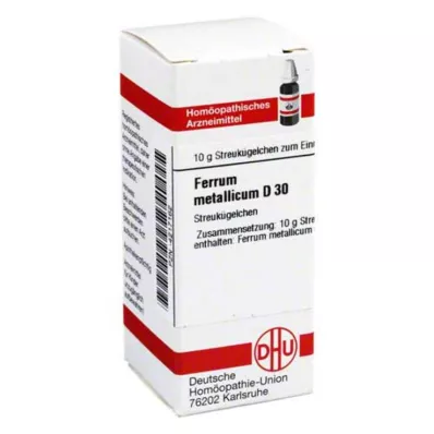 FERRUM METALLICUM D 30 rutuliukų, 10 g