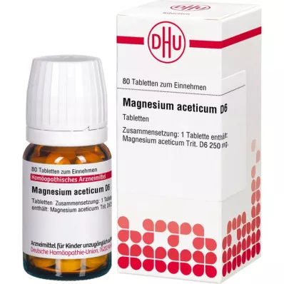 MAGNESIUM ACETICUM D 6 tabletės, 80 kapsulių