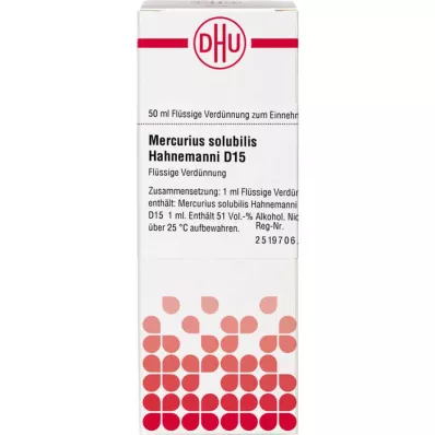 MERCURIUS SOLUBILIS Hahnemanni D 15 skiedinys, 50 ml