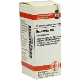 NUX VOMICA D 8 rutuliukai, 10 g