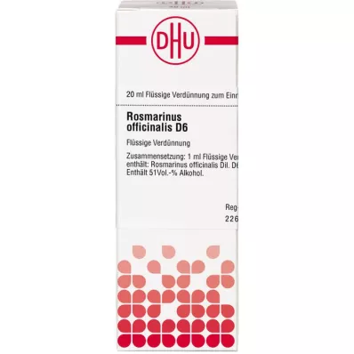 ROSMARINUS OFFICINALIS D 6 skiedinys, 20 ml