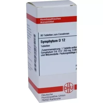 SYMPHYTUM D 12 tablečių, 80 kapsulių