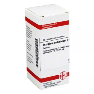 SYZYGIUM JAMBOLANUM D 6 tabletės, 80 kapsulių SYZYGIUM JAMBOLANUM D 6 tabletės, 80 kapsulių