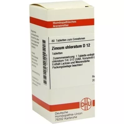 ZINCUM CHLORATUM D 12 tablečių, 80 kapsulių