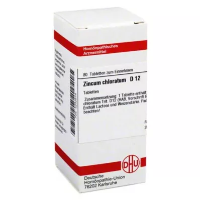 ZINCUM CHLORATUM D 12 tablečių, 80 kapsulių