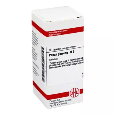PANAX GINSENG D 6 tabletės, 80 kapsulių