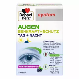 DOPPELHERZ Eyes Sehkraft+Schutz sistemos kapsulės, 60 kapsulių