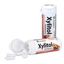 MIRADENT Kramtomoji guma Xylitol su cinamonu, 30 vnt