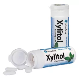 MIRADENT Kramtomoji guma Xylitol Mint, 30 vnt
