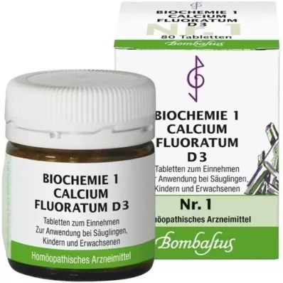 BIOCHEMIE 1 Calcium fluoratum D 3 tabletės, 80 vnt