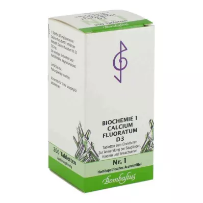 BIOCHEMIE 1 Calcium fluoratum D 3 tabletės, 200 kapsulių