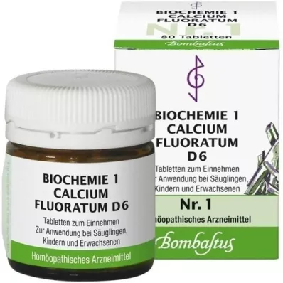 BIOCHEMIE 1 Calcium fluoratum D 6 tabletės, 80 vnt
