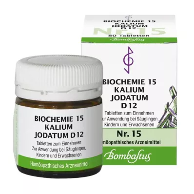 Biochemija 15 potassium jodatum D 12 tablečių, 80 vnt