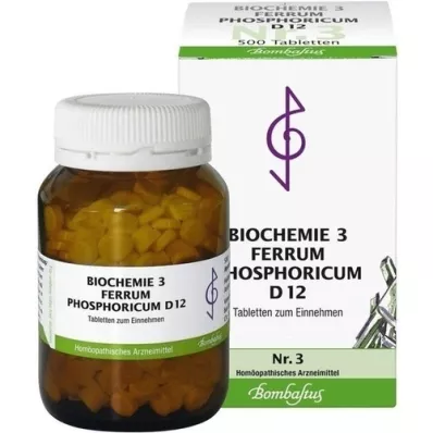 BIOCHEMIE 3 Ferrum phosphoricum D 12 tablečių, 500 vnt