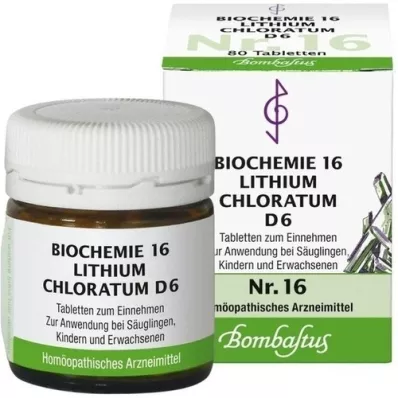 BIOCHEMIE 16 Ličio chlorato D 6 tablečių, 80 vnt