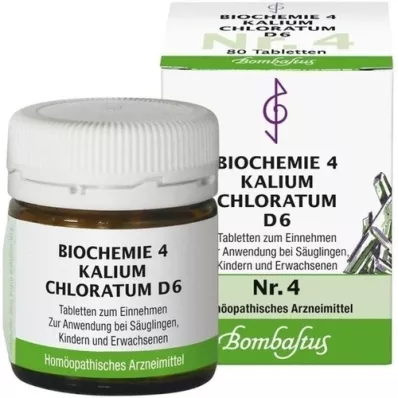 BIOCHEMIE 4 Potassium chloratum D 6 tabletės, 80 vnt