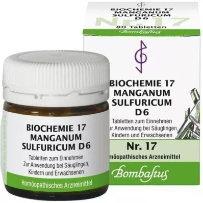 BIOCHEMIE 17 Manganum sulphuricum D 6 tabletės, 80 vnt