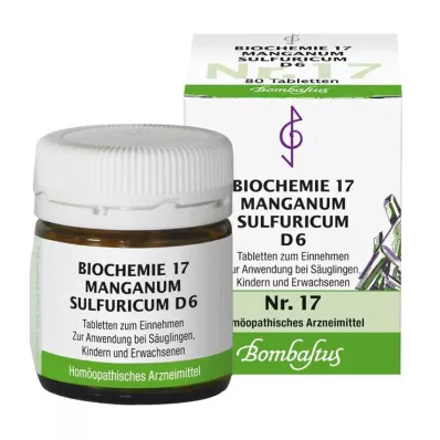 Biochemija 17 Manganum sulfuricum D 6 tabletės, 80 vnt