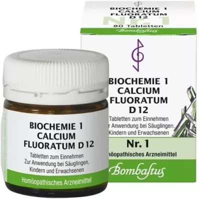 BIOCHEMIE 1 Calcium fluoratum D 12 tablečių, 80 vnt
