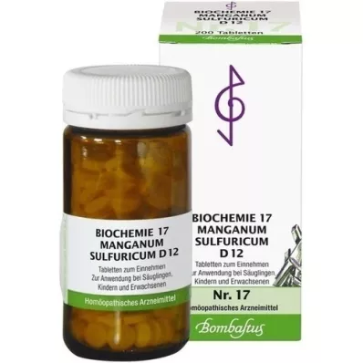 BIOCHEMIE 17 Manganum sulfuricum D 12 tablečių, 200 kapsulių