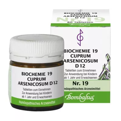 Biochemija 19 Cuprum arsenicosum D 12 tablečių, 80 vnt Biochemija 19 Cuprum arsenicosum D 12 tablečių, 80 vnt