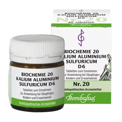 Biochemija 20 Kalio aliuminio sulfuricum D 6 tabletės, 80 vnt Biochemija 20 Kalio aliuminio sulfuricum D 6 tabletės, 80 vnt