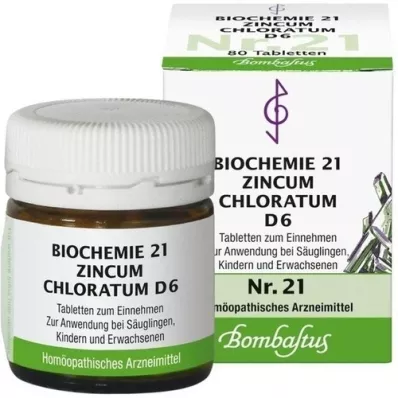 BIOCHEMIE 21 Zincum chloratum D 6 tabletės, 80 vnt