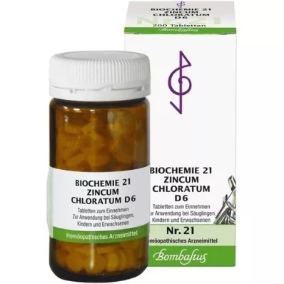 BIOCHEMIE 21 Zincum chloratum D 6 tabletės, 200 kapsulių