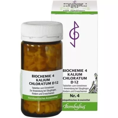 BIOCHEMIE 4 Potassium chloratum D 12 tablečių, 200 vnt