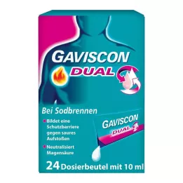 GAVISCON Dviguba 500mg/213mg/325mg suspensija paketėlyje, 24X10 ml