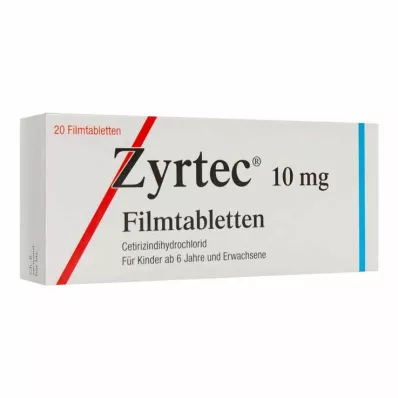 ZYRTEC Plėvele dengtos tabletės, 20 vnt ZYRTEC Plėvele dengtos tabletės, 20 vnt
