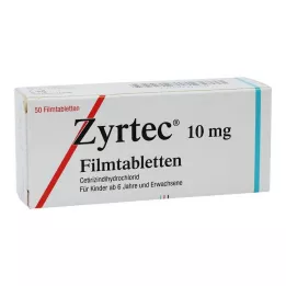 ZYRTEC Plėvele dengtos tabletės, 50 vnt