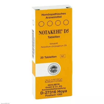 NOTAKEHL D 5 tabletės, 20 vnt NOTAKEHL D 5 tabletės, 20 vnt