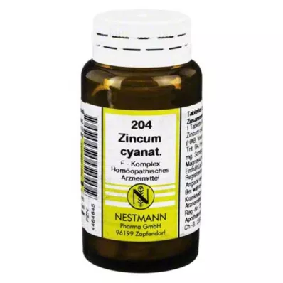 ZINCUM CYANATUM F Complex Nr. 204 tabletės, 120 kapsulių