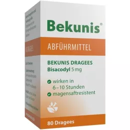 BEKUNIS Dragees Bisakodil 5 mg enteriniu būdu dengtos tabletės, 80 vnt
