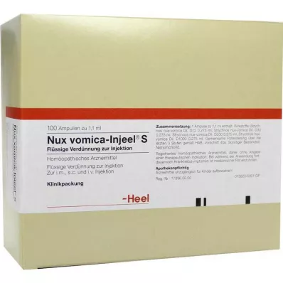 NUX VOMICA INJEEL S Ampulės, 100 vnt NUX VOMICA INJEEL S Ampulės, 100 vnt