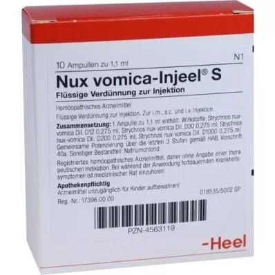 NUX VOMICA INJEEL S Ampulės, 10 vnt