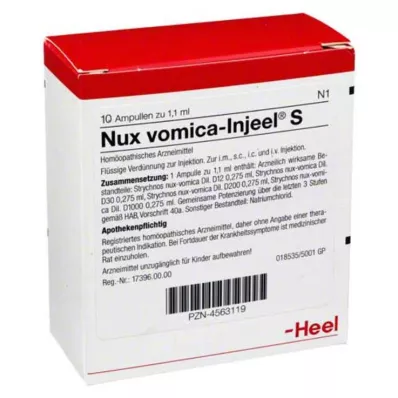 NUX VOMICA INJEEL S Ampulės, 10 vnt NUX VOMICA INJEEL S Ampulės, 10 vnt