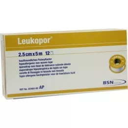 LEUKOPOR 2,5 cmx5 m, 12 vnt