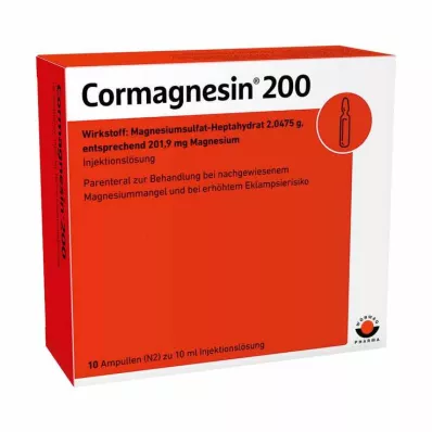 CORMAGNESIN 200 ampulių, 10X10 ml
