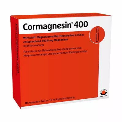 CORMAGNESIN 400 ampulių, 10X10 ml CORMAGNESIN 400 ampulių, 10X10 ml