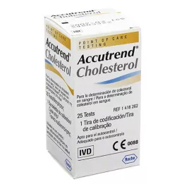 ACCUTREND Cholesterolio testo juostelės, 25 vnt