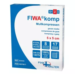 MULLKOMPRESSEN 5x5 cm sterilūs 8 kartus, 5X2 vnt