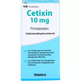 CETIXIN 10 mg plėvele dengtos tabletės, 10 vnt