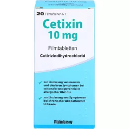 CETIXIN 10 mg plėvele dengtos tabletės, 20 vnt