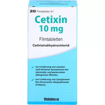 CETIXIN 10 mg plėvele dengtos tabletės, 20 vnt